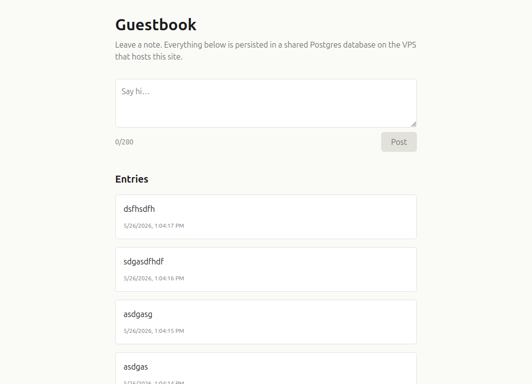 Guestbook preview